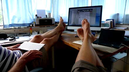 H&aring;rt arbete i designkontoret